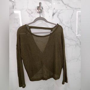 Twisted back drop shoulder sweater